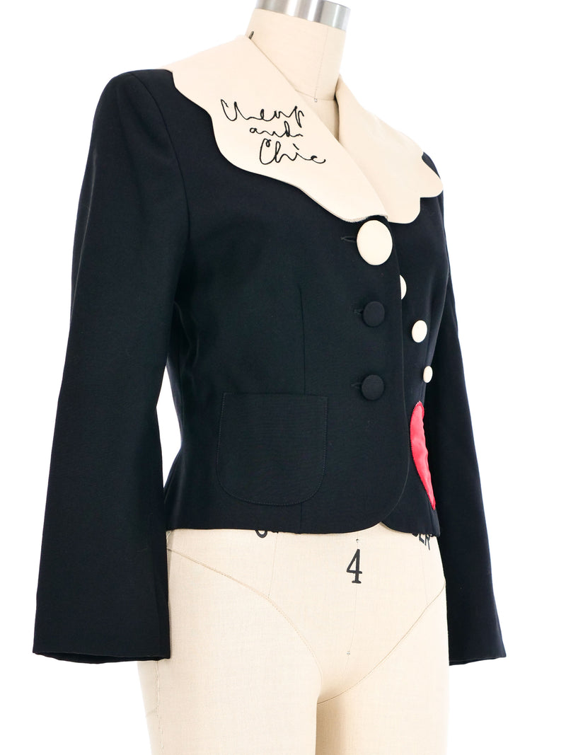 Moschino Heart Applique Blazer Jacket arcadeshops.com