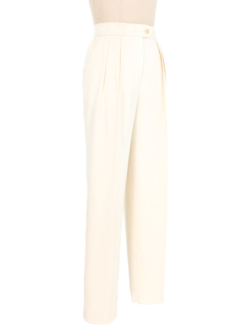 Escada White High Waisted Trousers Bottom arcadeshops.com