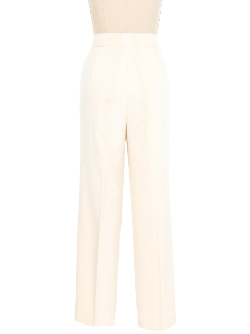 Escada White High Waisted Trousers Bottom arcadeshops.com