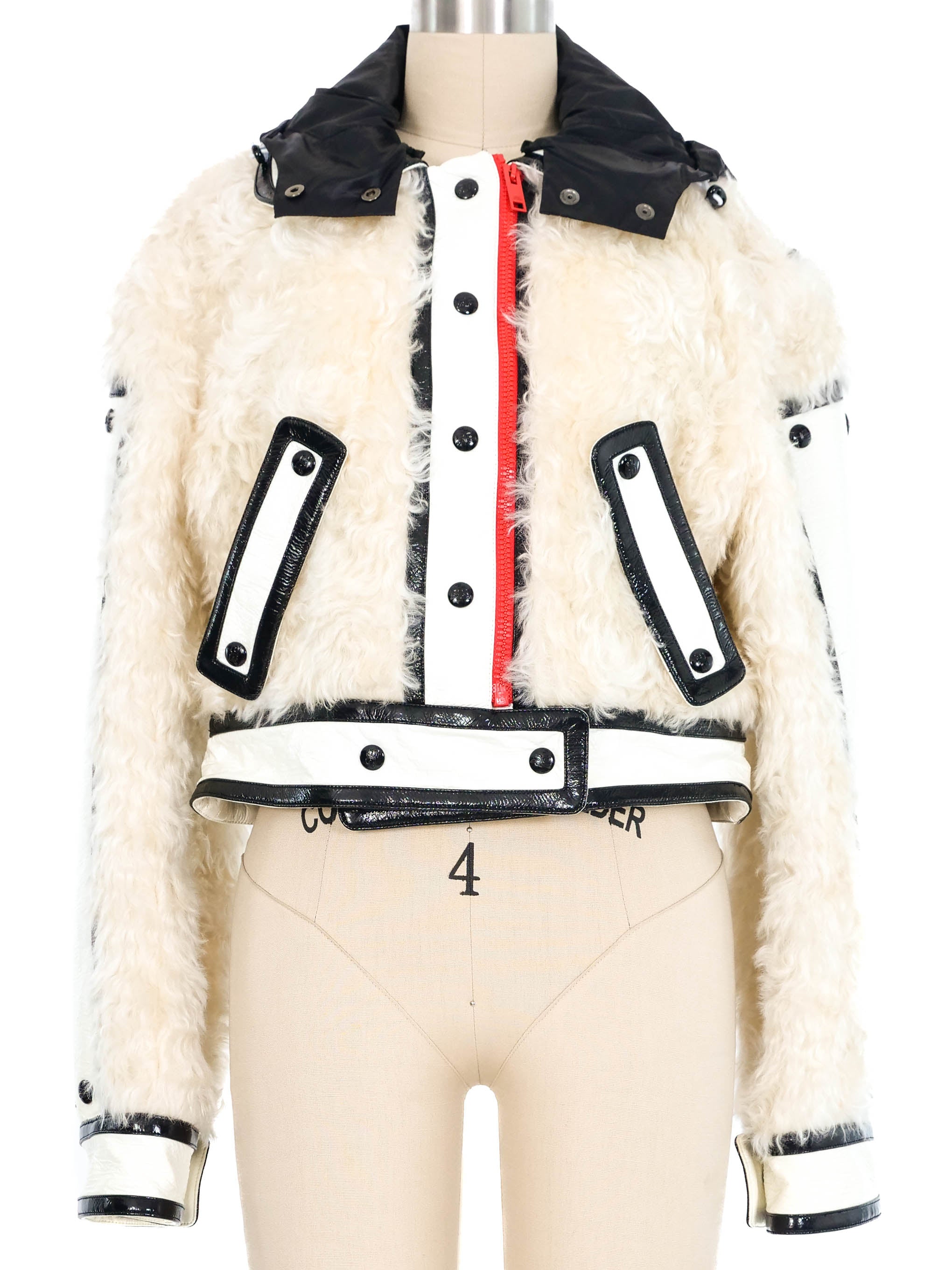2019 Courreges Patchwork Faux Fur Jacket