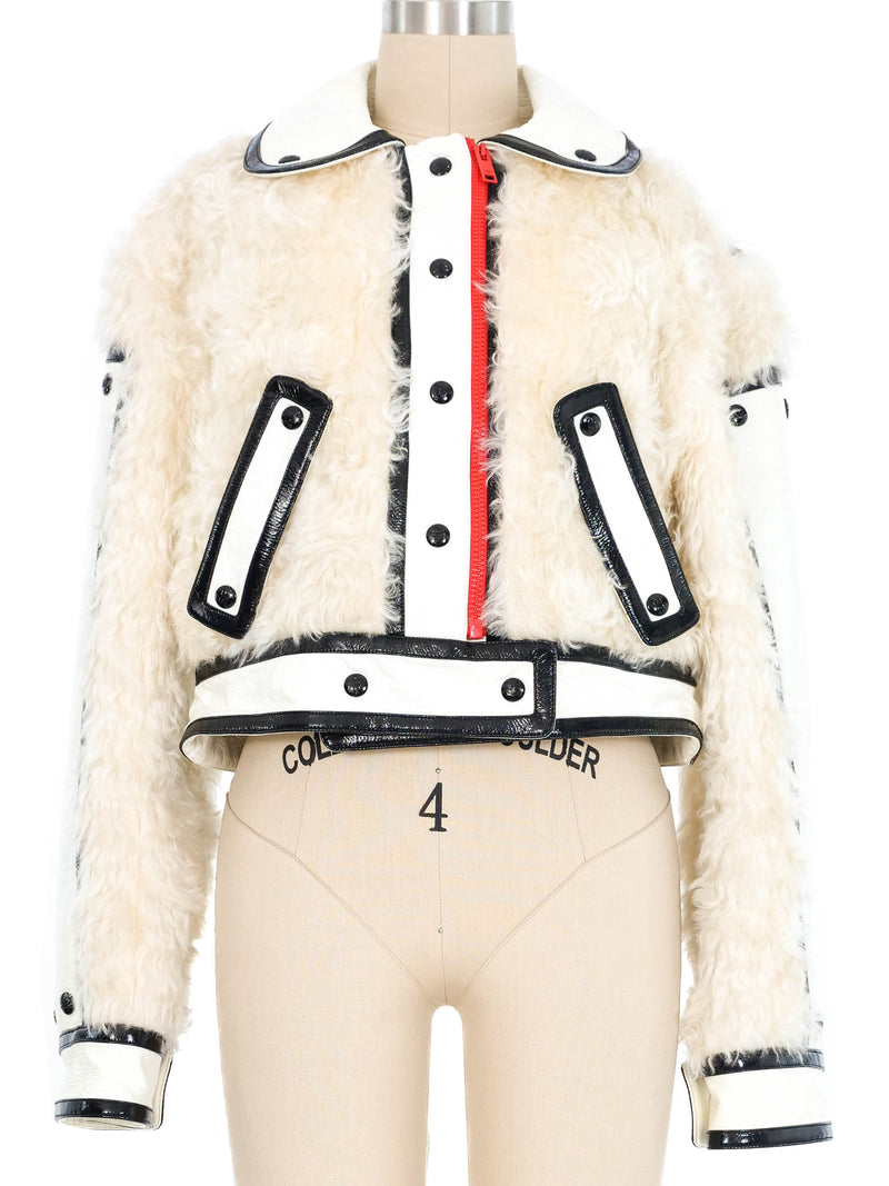 2019 Courreges Patchwork Faux Fur Jacket Jacket arcadeshops.com