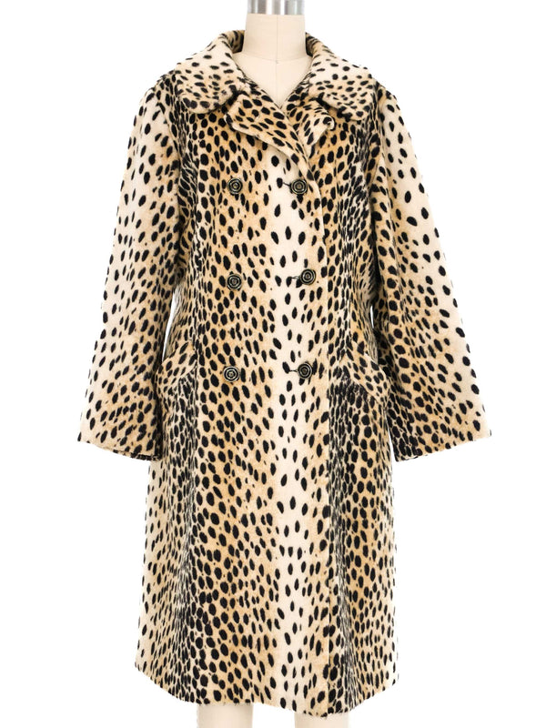 1960s Faux Leopard Swing Coat Outerwear arcadeshops.com