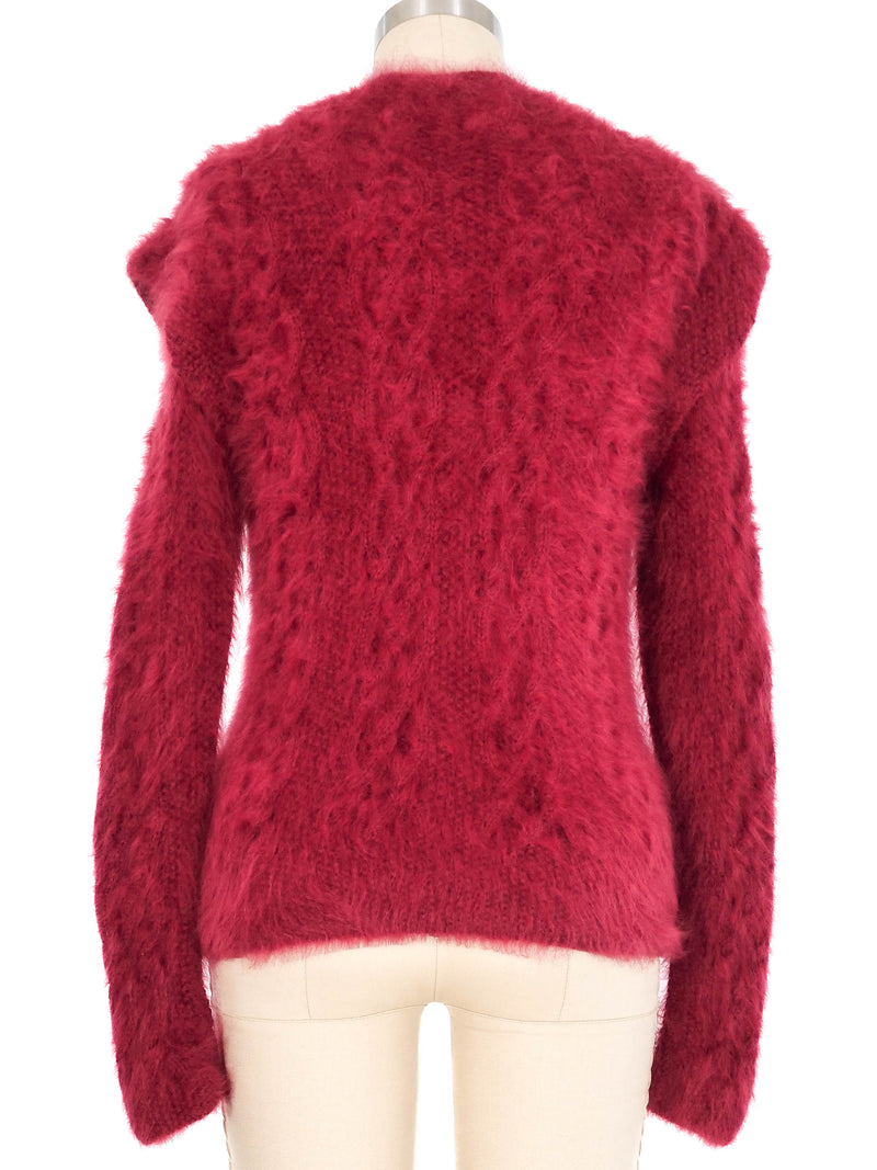 Raspberry Angora Knit Sweater Top arcadeshops.com