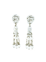 Silver Twisted Tassel Drop Earrings Accessory arcadeshops.com