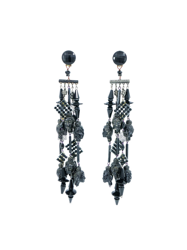 The Show Must Go On Exaggerated Beaded Fringe Earrings Accessory arcadeshops.com