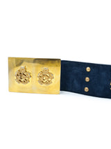 Escada Embellished Navy Suede Waistbelt Accessory arcadeshops.com