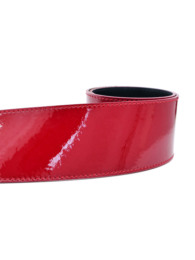 Escada Wide Red Patent Belt Accessory arcadeshops.com