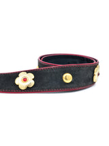 Escada Black Suede Studded Daisy Belt Accessory arcadeshops.com