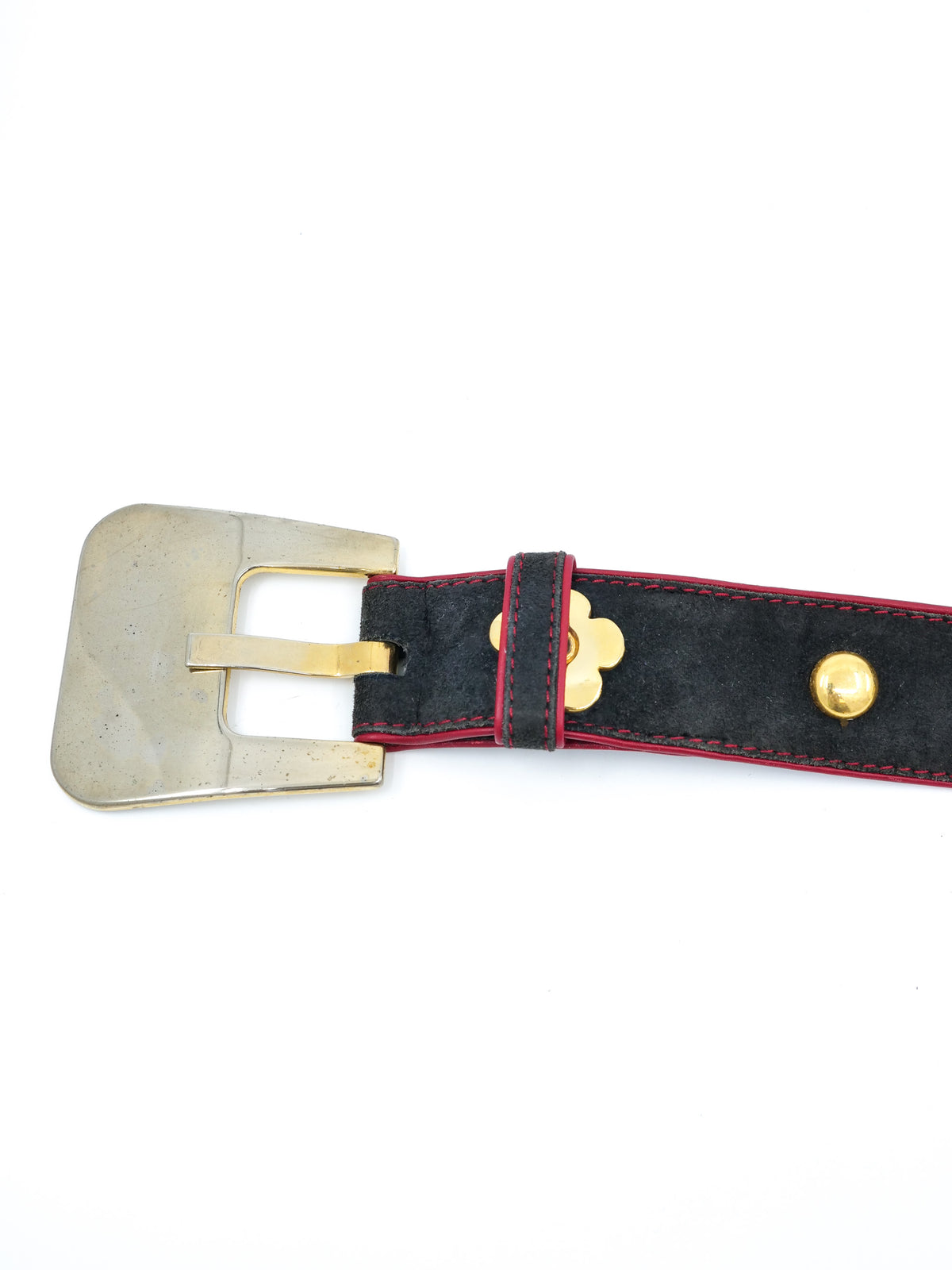 Escada Black Suede Studded Daisy Belt Escada Black Suede Studded Daisy Belt main image 2