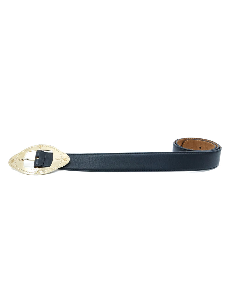 Escada Black Logo Buckle Belt Accessory arcadeshops.com