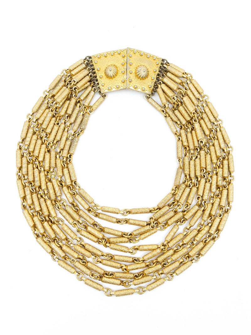 1980s Goldtone Multistrand Necklace Accessory arcadeshops.com