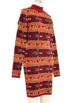 1990 Alaia Arabic Script Mock Neck Sweater Dress Dress arcadeshops.com