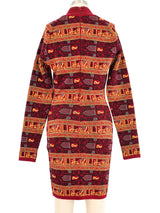 1990 Alaia Arabic Script Mock Neck Sweater Dress Dress arcadeshops.com