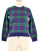 Yves Saint Laurent Plaid Cropped Sweater Top arcadeshops.com