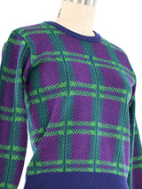 Yves Saint Laurent Plaid Cropped Sweater Top arcadeshops.com