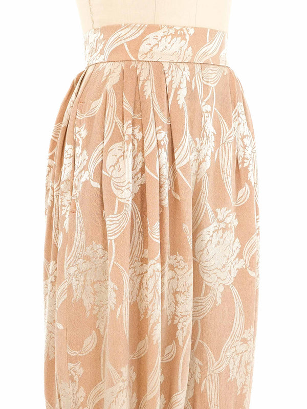 Rose Jacquard Cropped Trousers Bottom arcadeshops.com