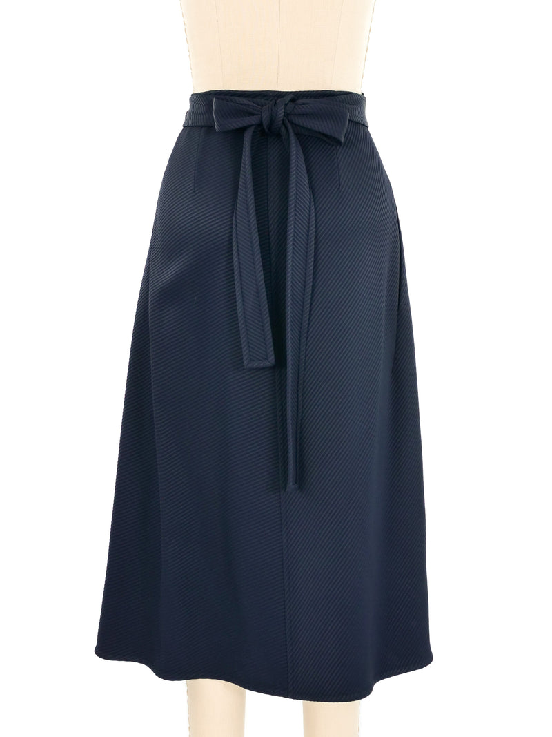 Celine Navy Ribbed Wrap Skirt Bottom arcadeshops.com