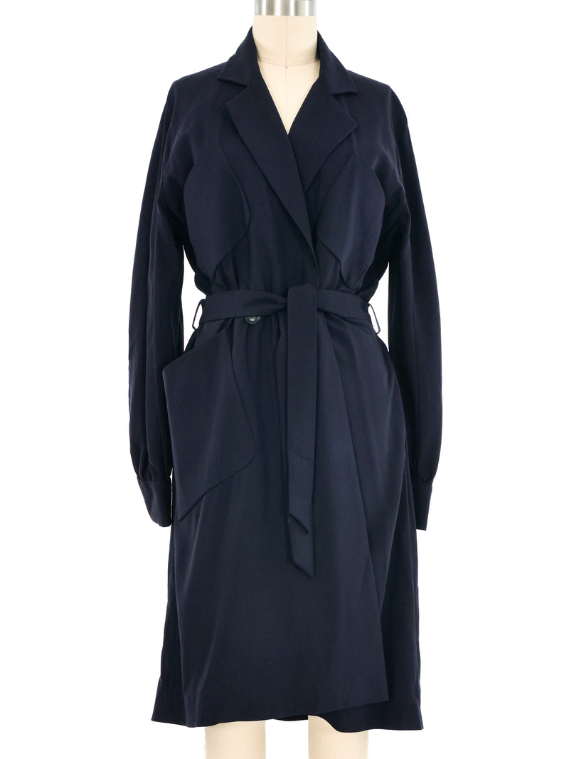 Hermes Navy Wrap Dress Dress arcadeshops.com