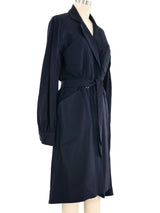 Hermes Navy Wrap Dress Dress arcadeshops.com