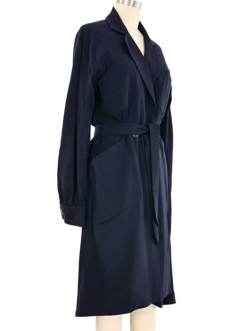 Hermes Navy Wrap Dress Dress arcadeshops.com