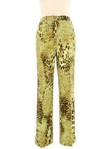 1980s Lime Leopard Print Pants Bottom arcadeshops.com