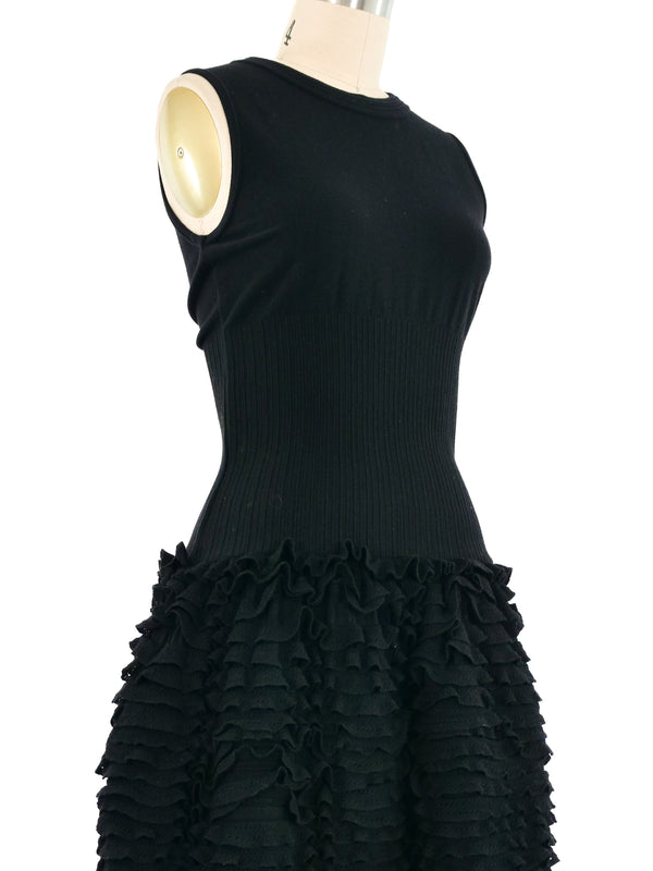 Alaia Ruffle Skirt Knit Dress Dress arcadeshops.com