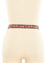 Christian Dior Burgundy Skinny Trotter Belt Accessory arcadeshops.com