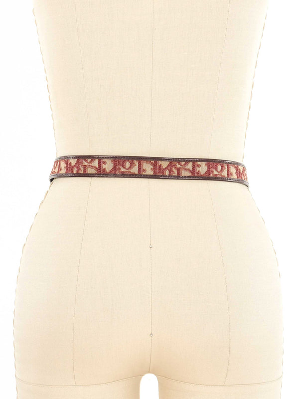 Christian Dior Burgundy Skinny Trotter Belt Accessory arcadeshops.com