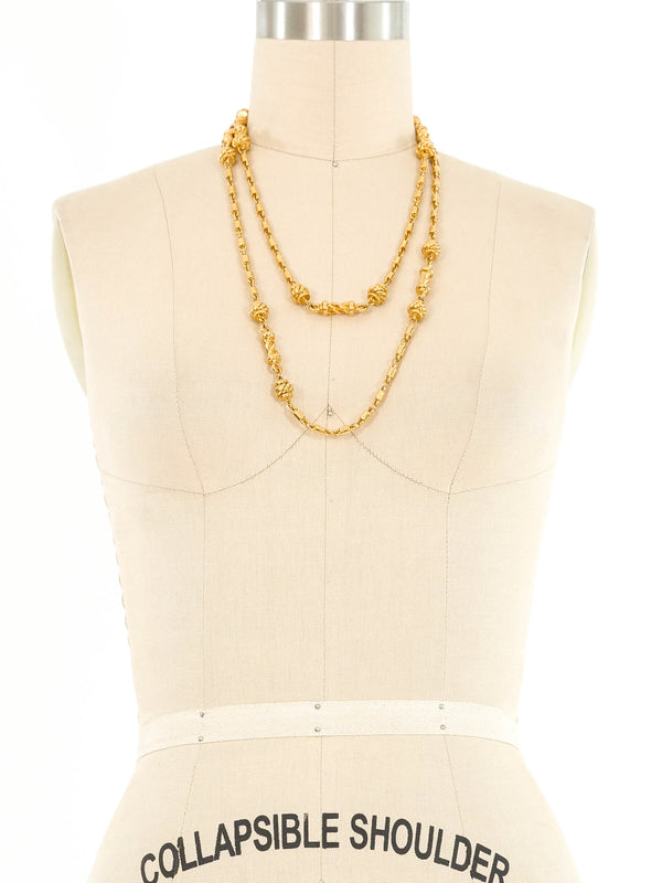 St. John Wrap Around Beaded Goldtone Necklace Accessory arcadeshops.com