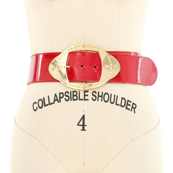 Escada Wide Red Patent Belt display picture 1