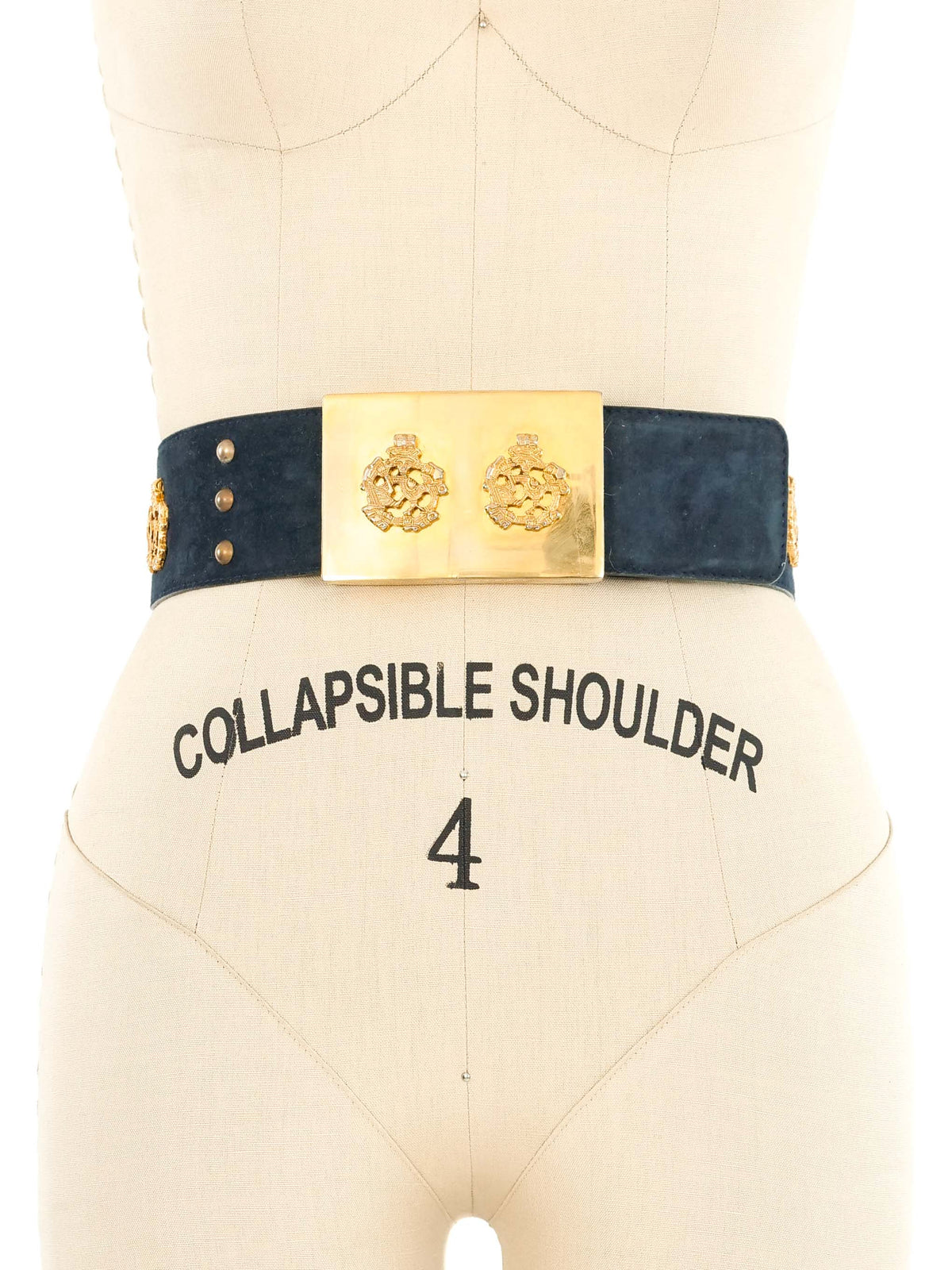 Escada Embellished Navy Suede Waistbelt display picture 2