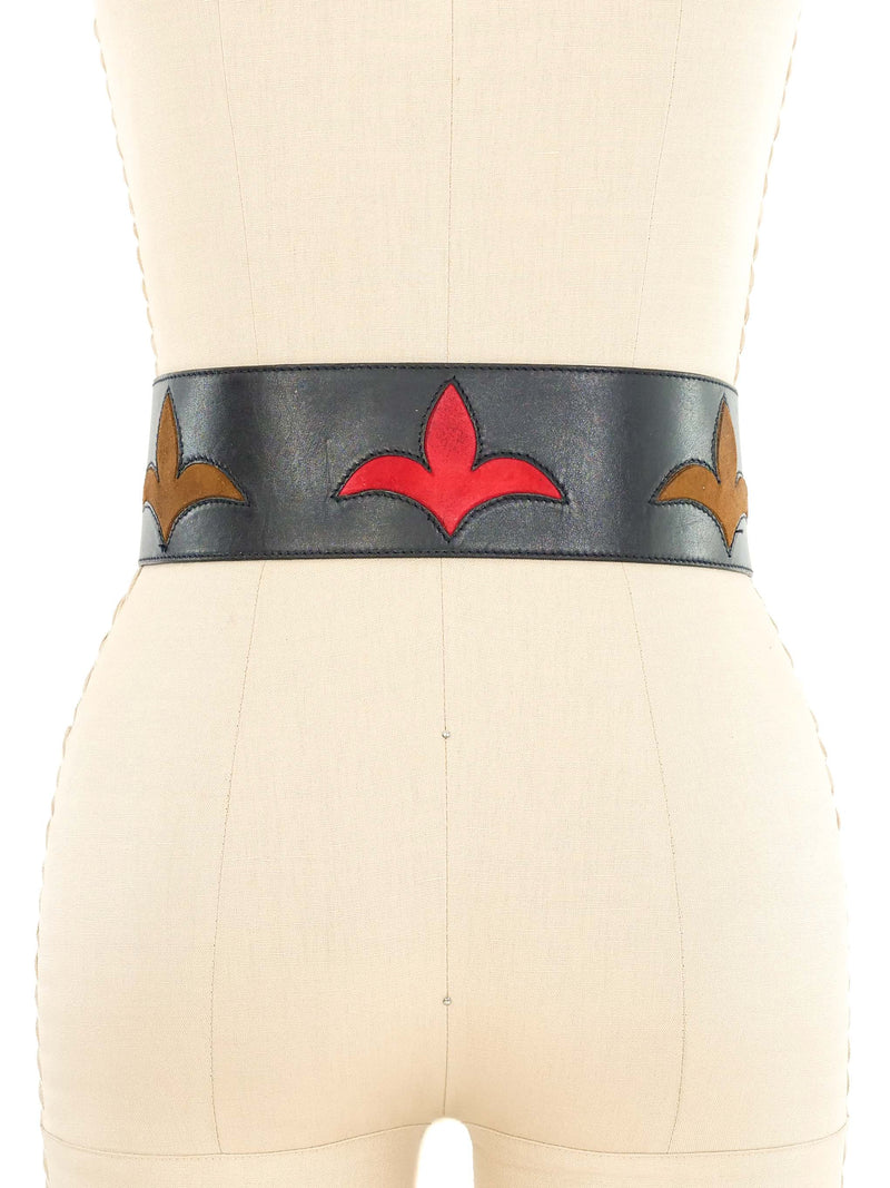 Escada Suede Accented Leather Waistbelt Accessory arcadeshops.com