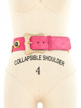 Escada Pink Suede Chain Accent Belt Accessory arcadeshops.com