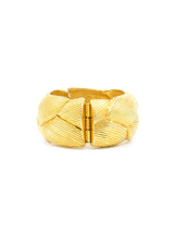 Carved Quilted Goldtone Clamper Bangle Accessory arcadeshops.com