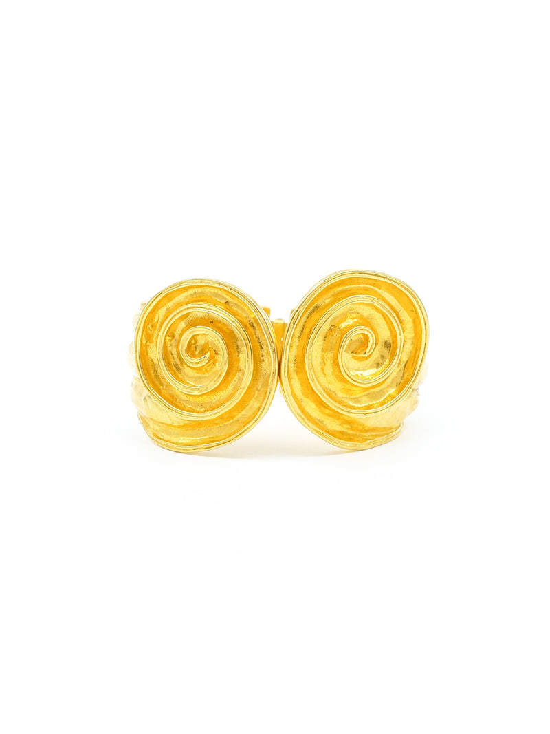 Hammered Goldtone Swirl Clamper Bangle Accessory arcadeshops.com