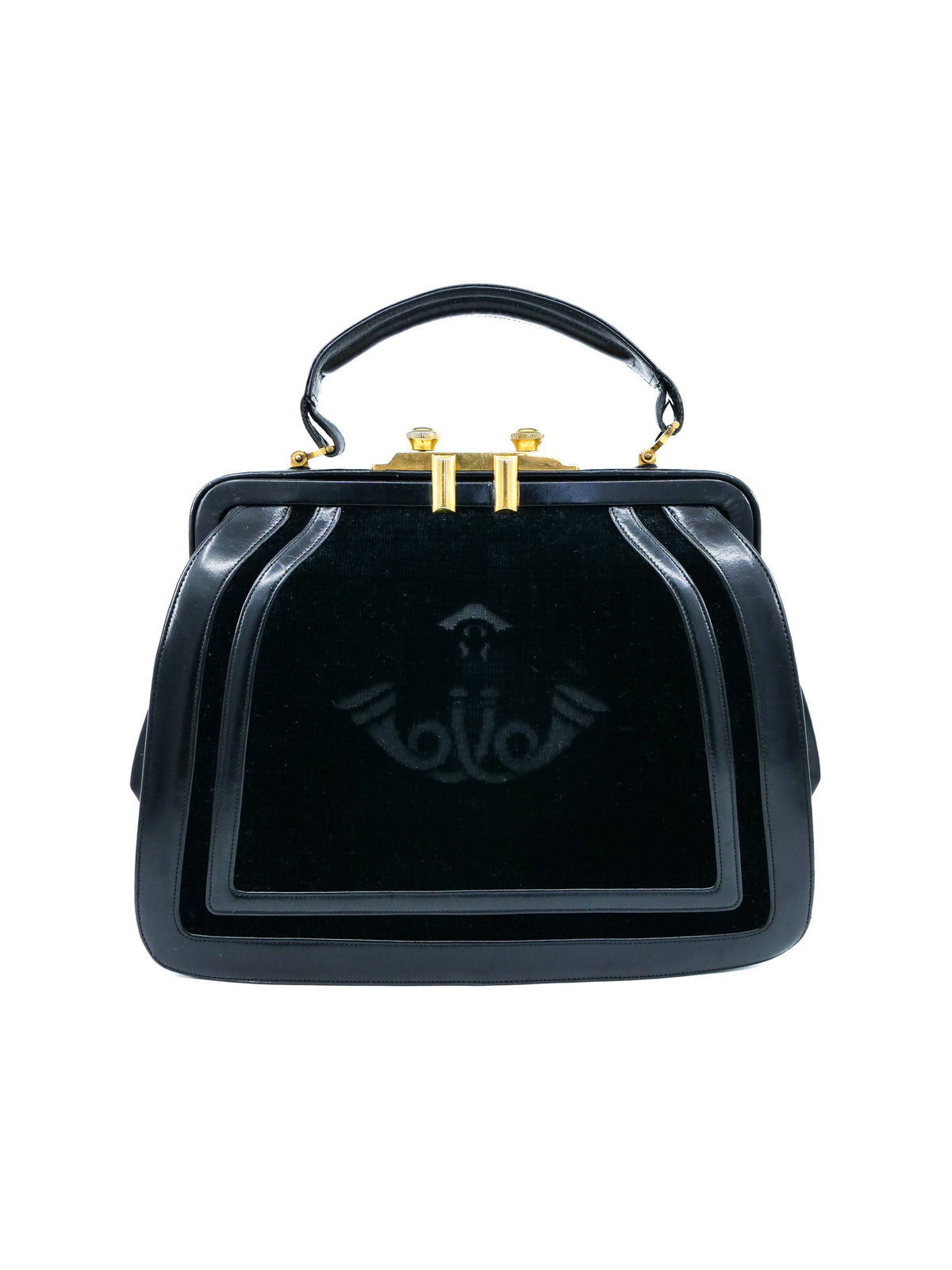 Roberta di Camerino Leather Trimmed Velvet Handbag