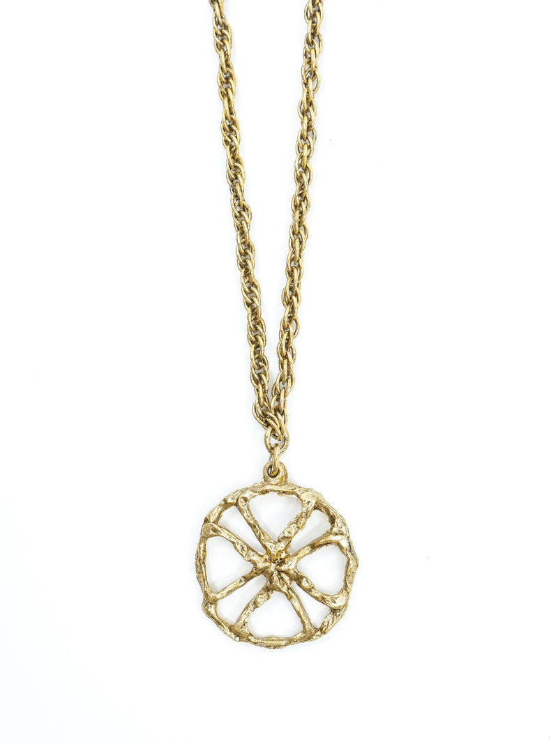 Multi Chain Floral Pendant Necklace Accessory arcadeshops.com