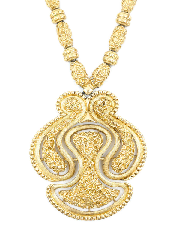 Monet Articulated Textured Pendant Necklace Accessory arcadeshops.com