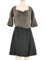 Louis Vuitton Herringbone Wool Mini Dress Dress arcadeshops.com