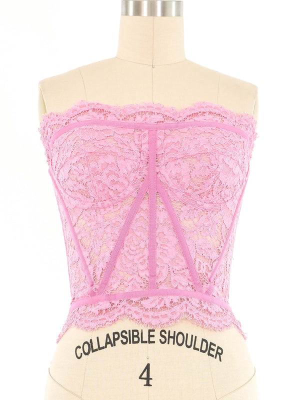 Dolce & Gabbana Hot Pink Lace Bustier Top arcadeshops.com