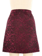 Dolce & Gabbana Magenta Brocade Rhinestone Mini Skirt Bottom arcadeshops.com