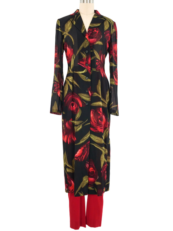 Dolce and Gabbana Floral Duster Ensemble Suit arcadeshops.com