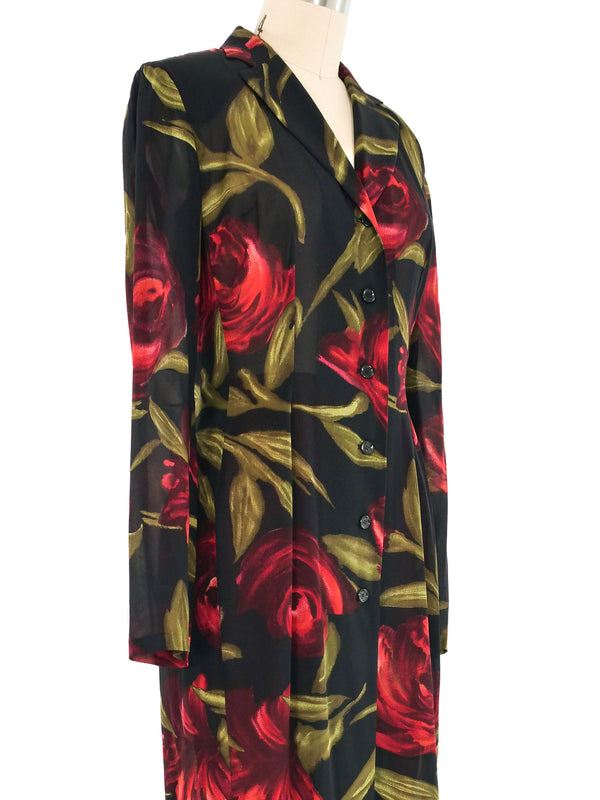 Dolce and Gabbana Floral Duster Ensemble Suit arcadeshops.com