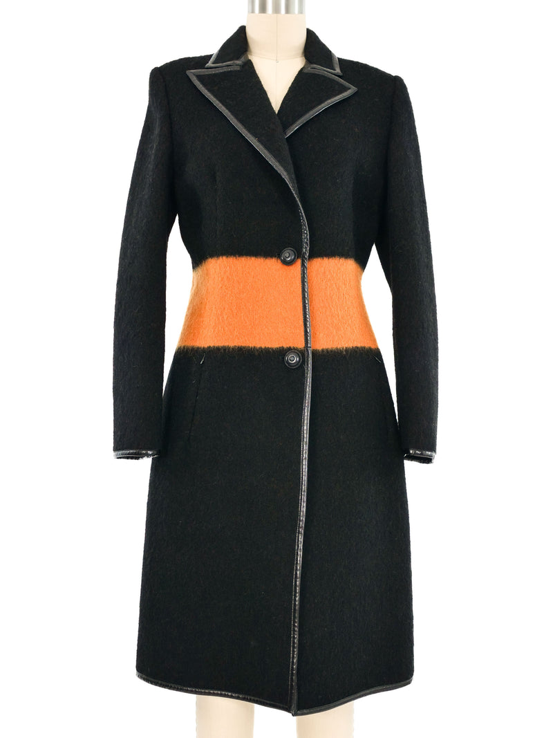 1991 Gianni Versace Color Block Mohair Coat Outerwear arcadeshops.com