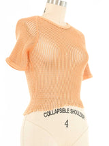 1970s Orange Cropped Czech Mesh Military Tee Top arcadeshops.com