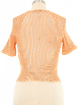 1970s Orange Cropped Czech Mesh Military Tee Top arcadeshops.com