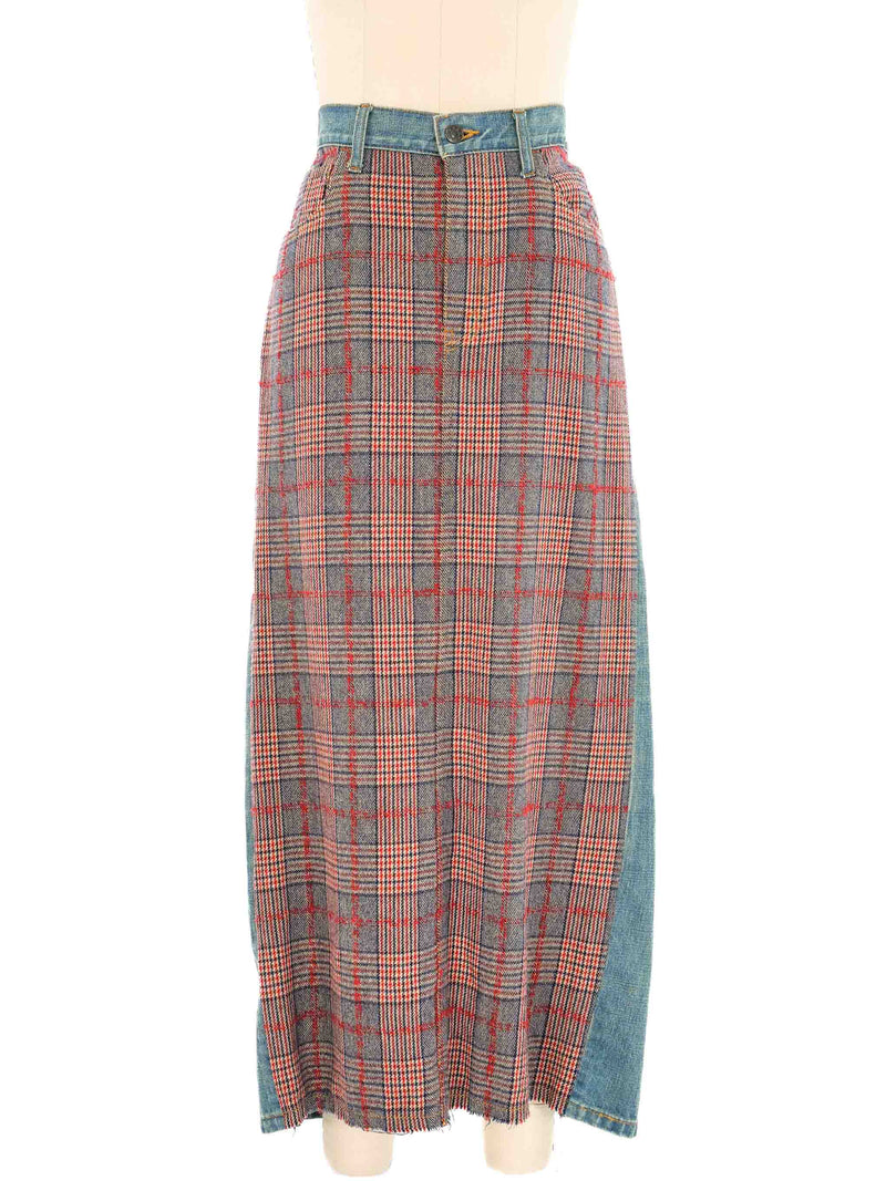 2004 Junya Watanabe Tweed Denim Maxi Skirt Bottom arcadeshops.com
