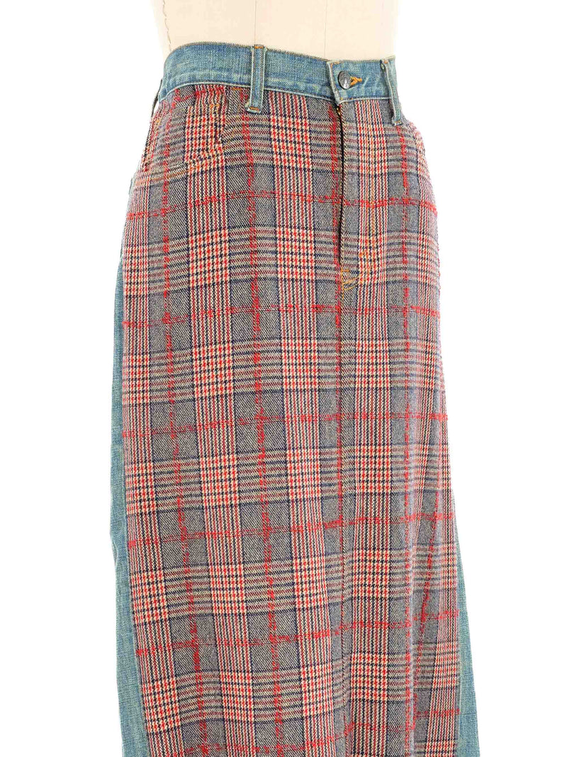2004 Junya Watanabe Tweed Denim Maxi Skirt Bottom arcadeshops.com