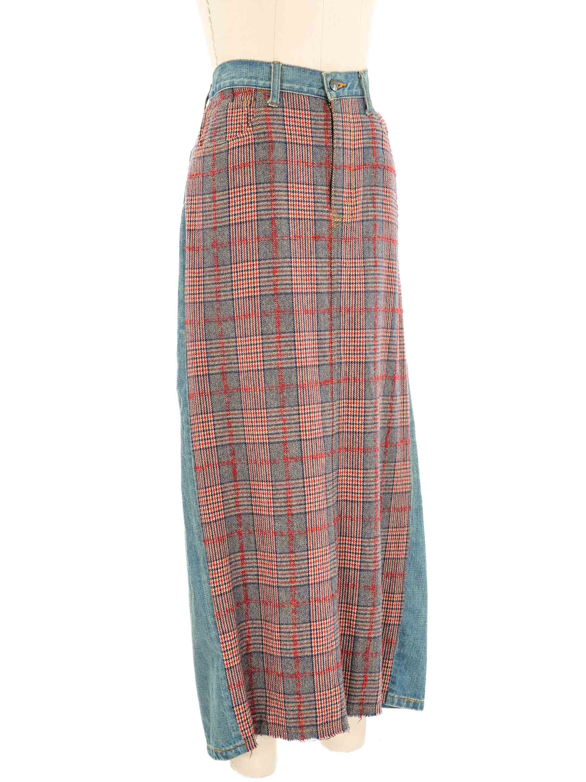 2004 Junya Watanabe Tweed Denim Maxi Skirt
