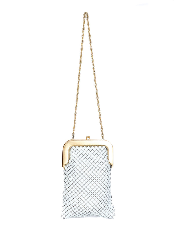 Whiting and Davis White Enamel Chainmail Bag Accessory arcadeshops.com